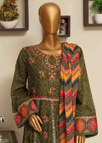 Bin Saeed Fabric - SME-FR-0792-3 Piece Lawn Embroidered Frock Style Suit