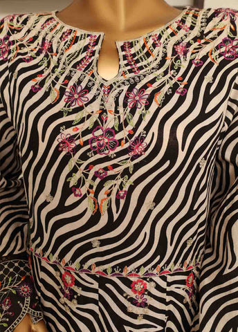 Bin Saeed Fabric - SME-FR-0797-3 Piece Lawn Embroidered Frock Style Suit