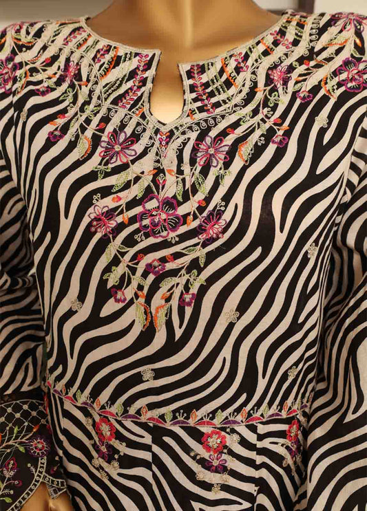 SME-FR-0797-3 Piece Lawn Embroidered Frock Style Suit