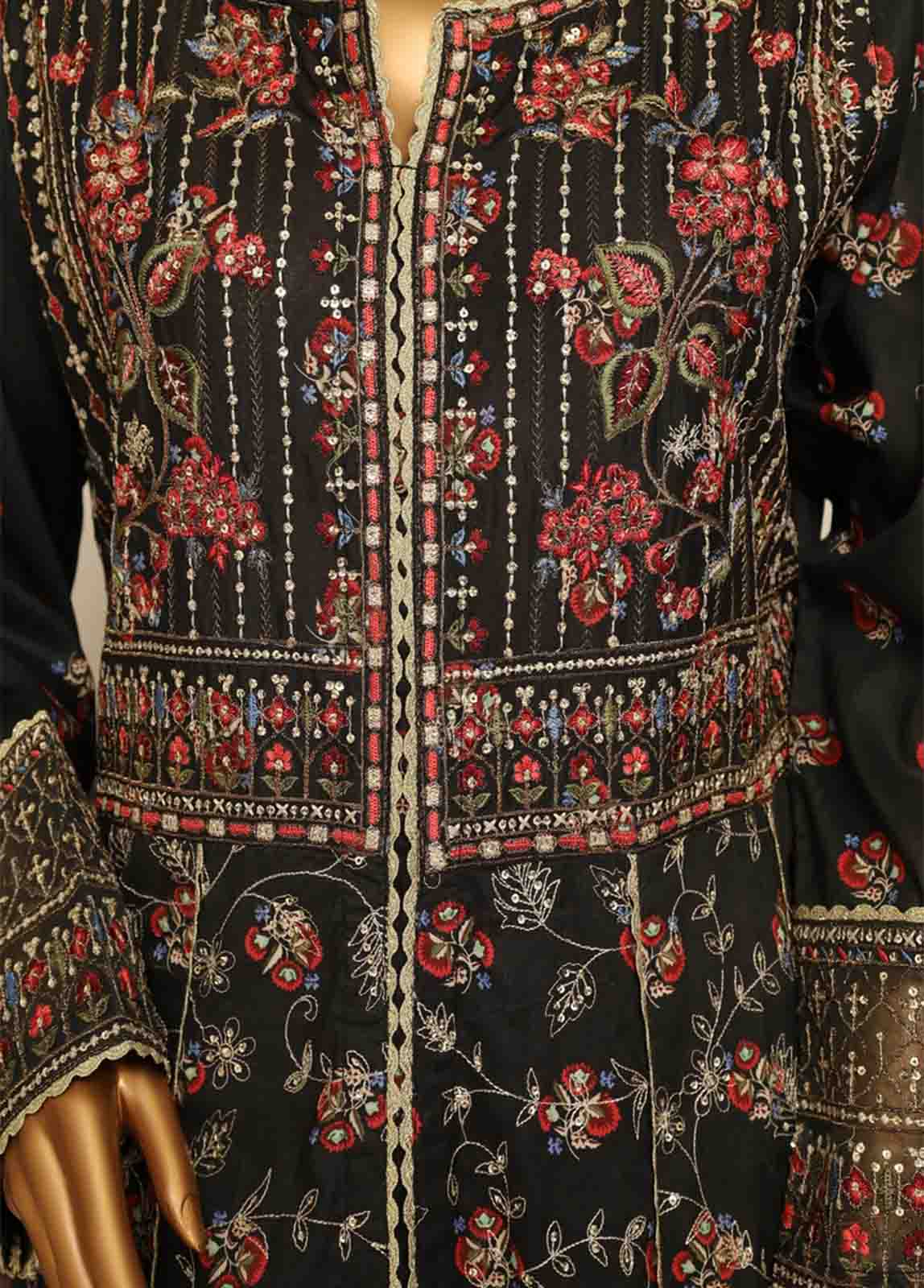 Bin Saeed Fabric - SME-FR-0806-3 Piece Lawn Embroidered Frock Style Suit