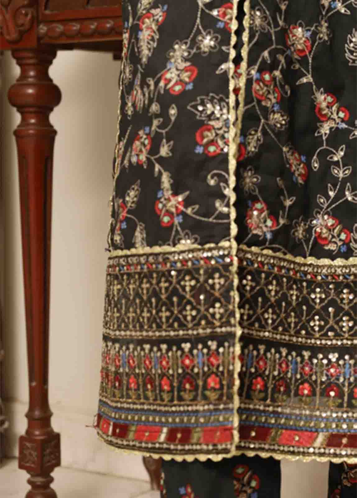 Bin Saeed Fabric - SME-FR-0806-3 Piece Lawn Embroidered Frock Style Suit