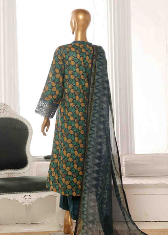 Bin Saeed Fabric - SME-FR-344-3 Piece Lawn Embroidered Frock Style Suit