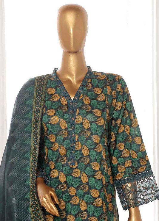 Bin Saeed Fabric - SME-FR-344-3 Piece Lawn Embroidered Frock Style Suit