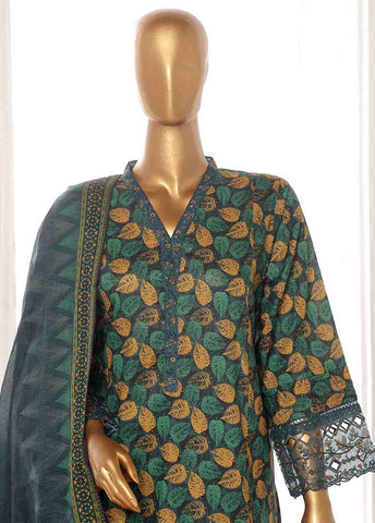 Bin Saeed Fabric - SME-FR-344-3 Piece Lawn Embroidered Frock Style Suit