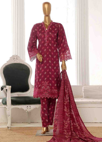 Bin Saeed Fabric - SME-FR-348-3 Piece Lawn Embroidered Frock Style Suit