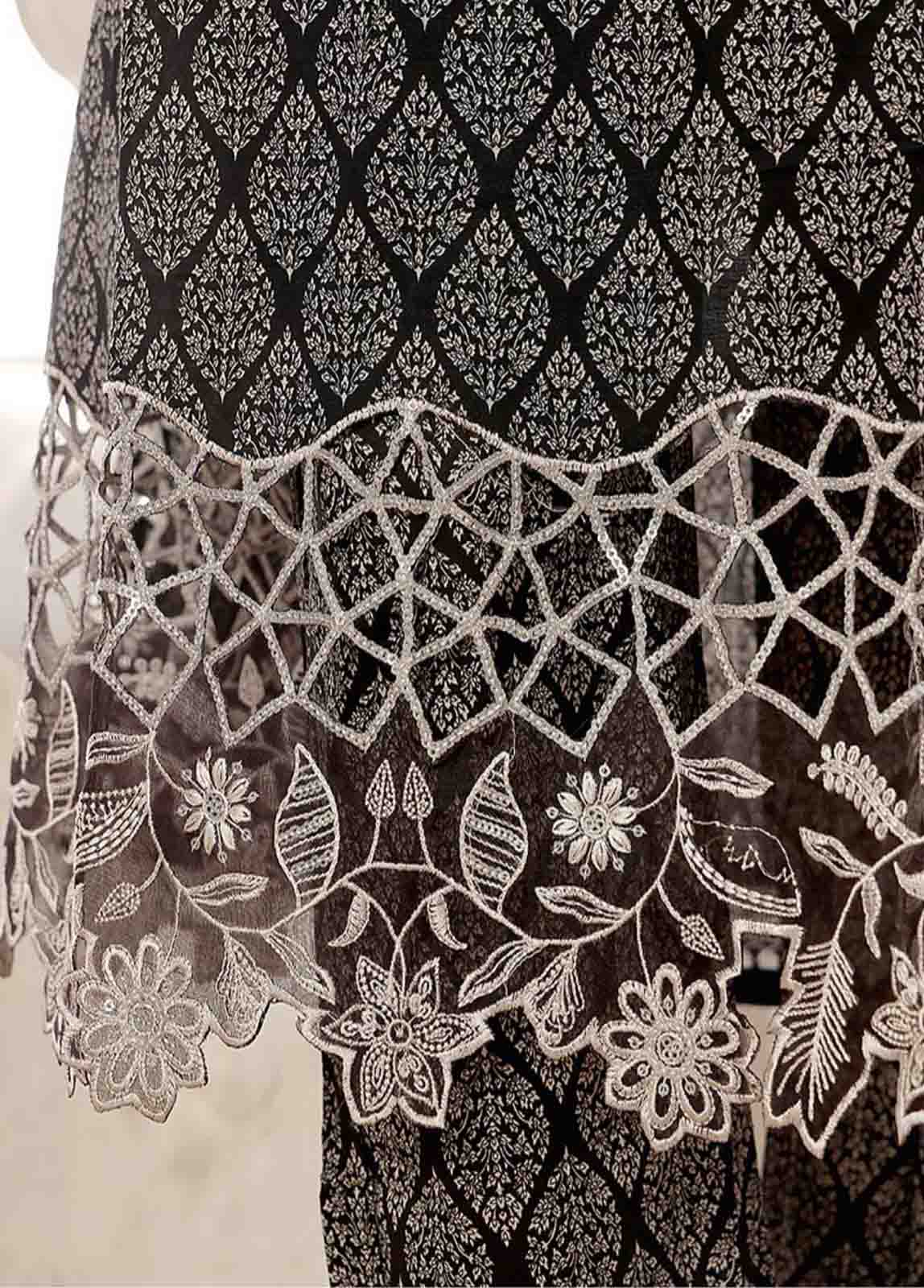 Bin Saeed Fabric - SME-FR-357-3 Piece Lawn Embroidered Frock Style Suit