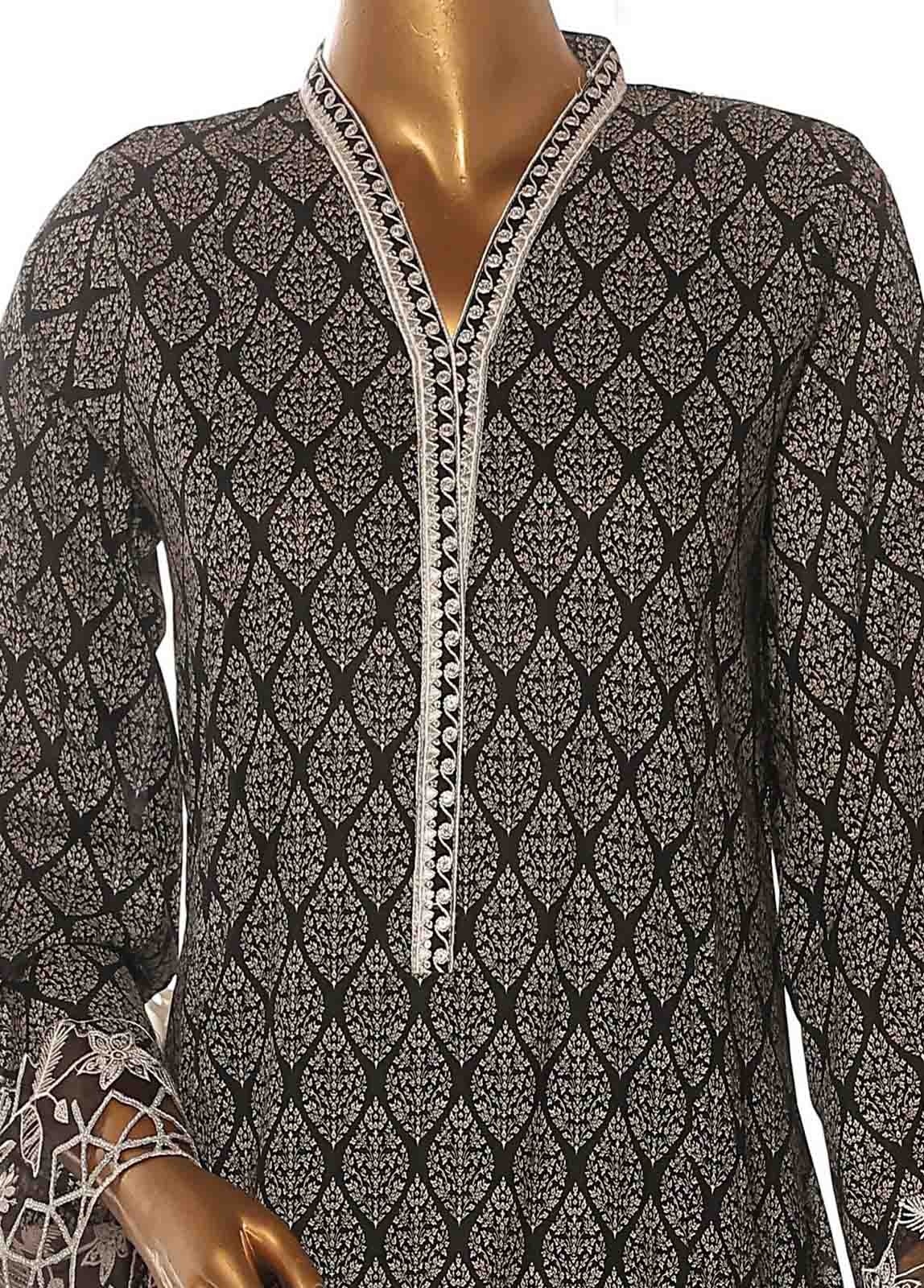 Bin Saeed Fabric - SME-FR-357-3 Piece Lawn Embroidered Frock Style Suit