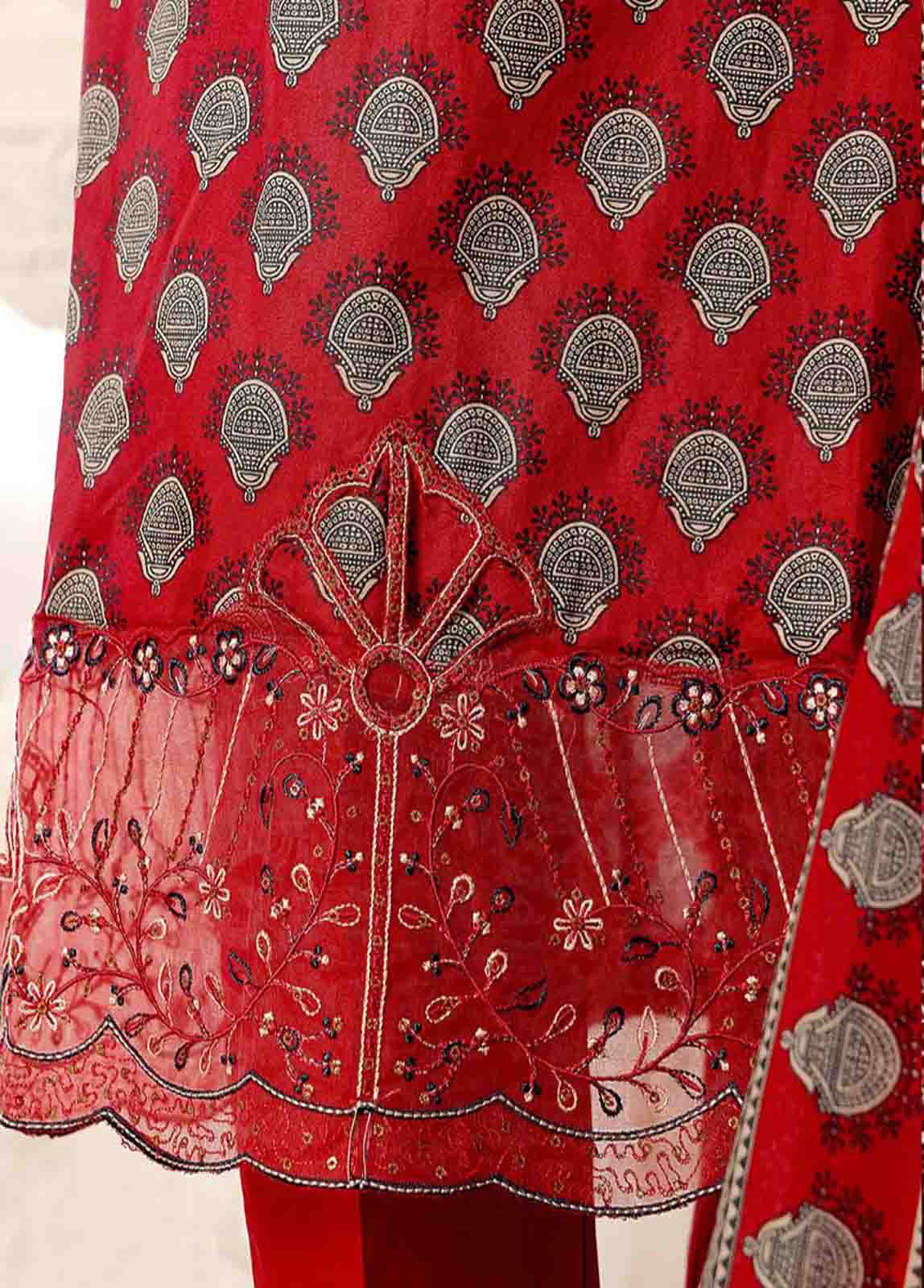 Bin Saeed Fabric - SME-FR-595-3 Piece Lawn Embroidered Frock Style Suit