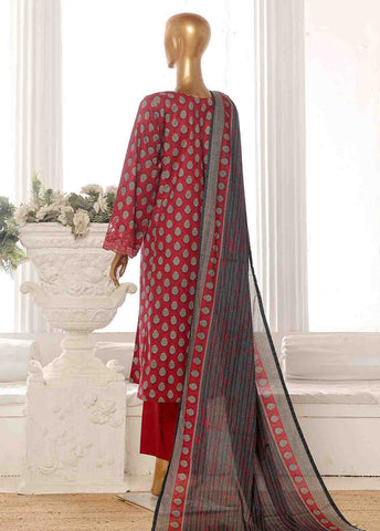 Bin Saeed Fabric - SME-FR-595-3 Piece Lawn Embroidered Frock Style Suit
