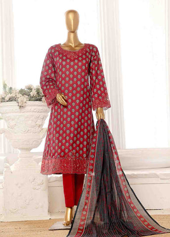 Bin Saeed Fabric - SME-FR-595-3 Piece Lawn Embroidered Frock Style Suit