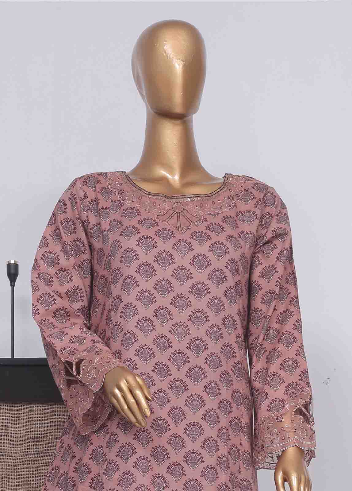 Bin Saeed Fabric - SME-FR-596-3 Piece Lawn Embroidered Frock Style Suit