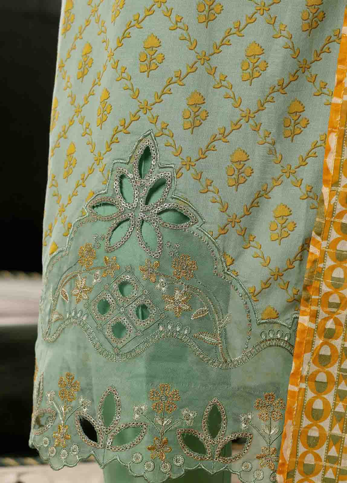 Bin Saeed Fabric - SME-FR-597-3 Piece Lawn Embroidered Frock Style Suit