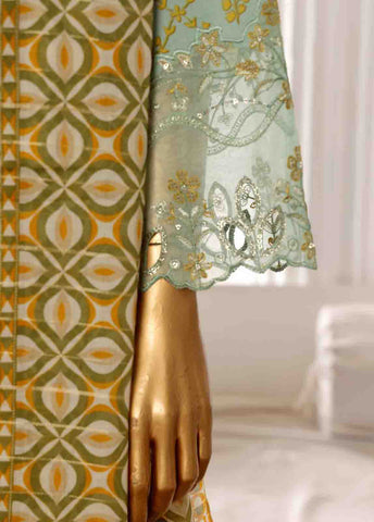 Bin Saeed Fabric - SME-FR-597-3 Piece Lawn Embroidered Frock Style Suit