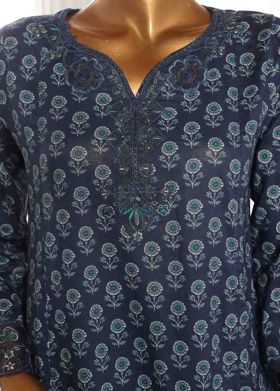 Bin Saeed Fabric - SME-FR-599-3 Piece Lawn Embroidered Frock Style Suit