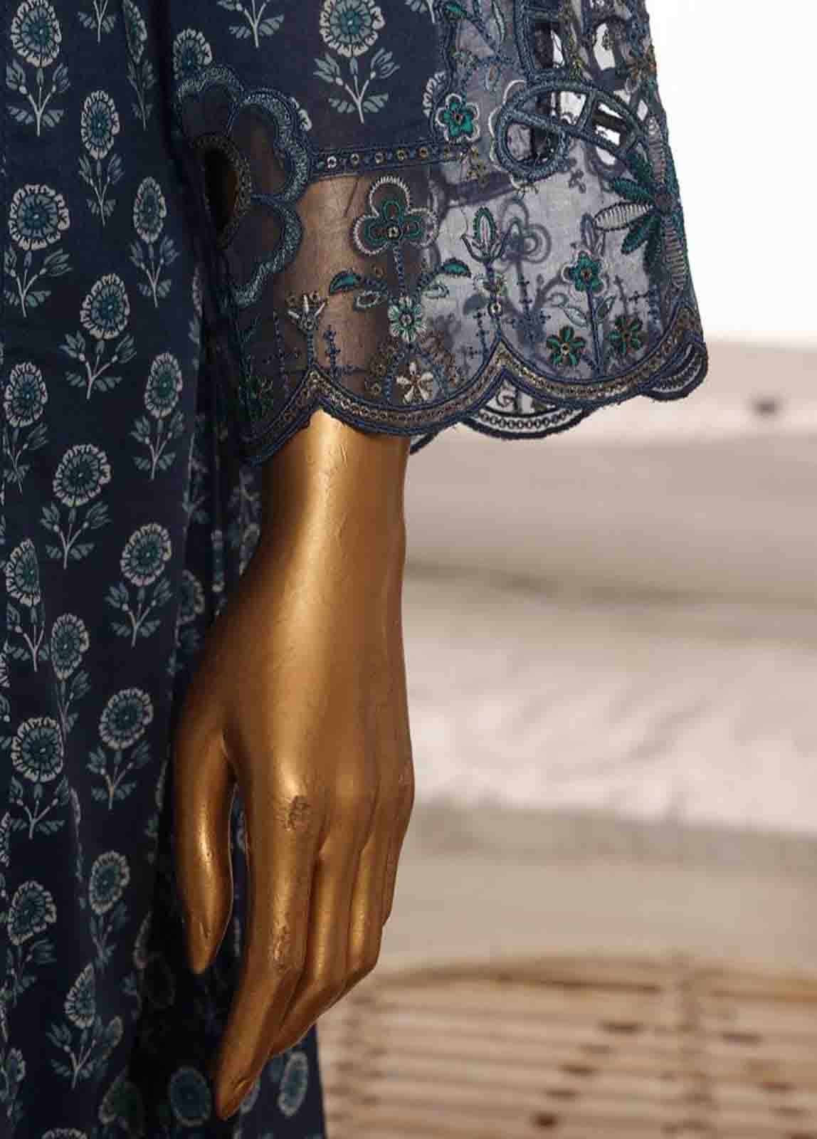 Bin Saeed Fabric - SME-FR-599-3 Piece Lawn Embroidered Frock Style Suit