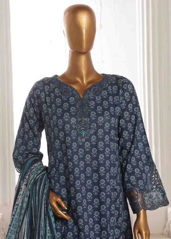 Bin Saeed Fabric - SME-FR-599-3 Piece Lawn Embroidered Frock Style Suit