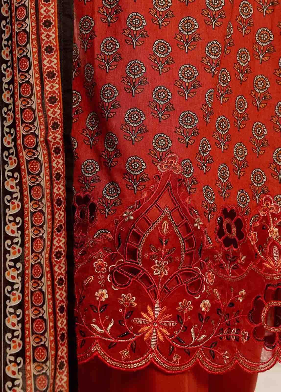 Bin Saeed Fabric - SME-FR-601-3 Piece Lawn Embroidered Frock Style Suit