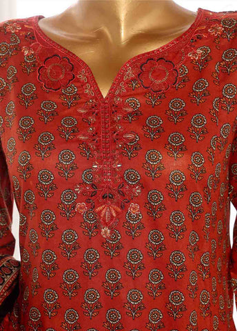 Bin Saeed Fabric - SME-FR-601-3 Piece Lawn Embroidered Frock Style Suit