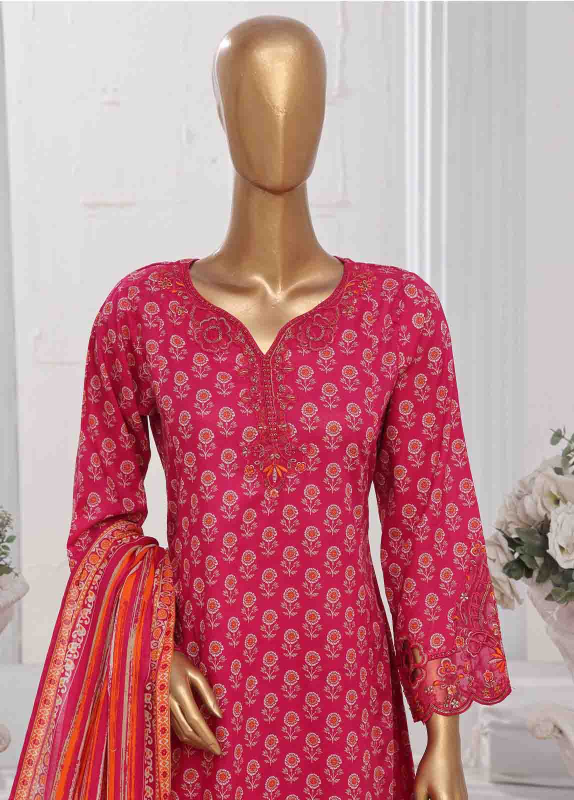 Bin Saeed Fabric - SME-FR-602-3 Piece Lawn Embroidered Frock Style Suit
