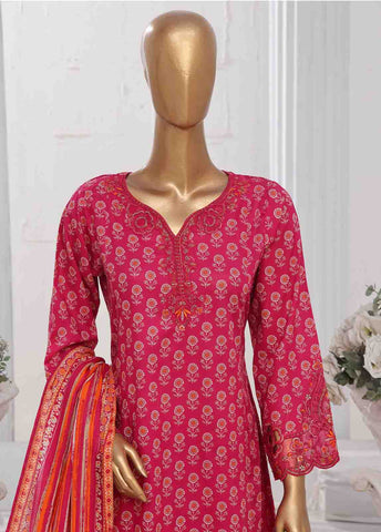 Bin Saeed Fabric - SME-FR-602-3 Piece Lawn Embroidered Frock Style Suit