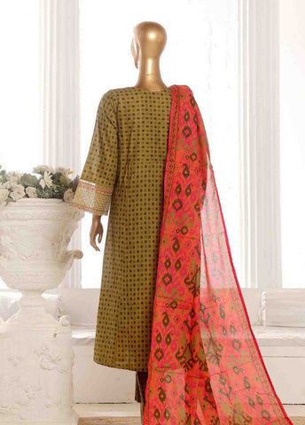 Bin Saeed Fabric - SME-FR-618-3 Piece Lawn Embroidered Frock Style Suit