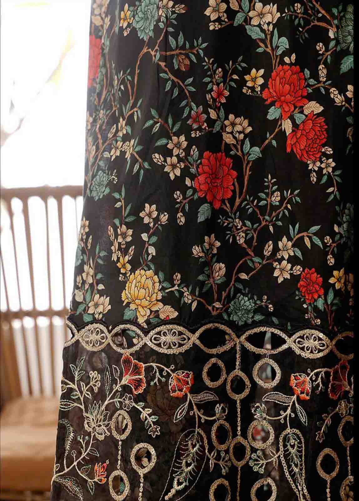 Bin Saeed Fabric - SME-FR-621-3 Piece Lawn Embroidered Frock Style Suit