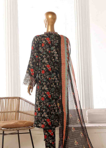 Bin Saeed Fabric - SME-FR-621-3 Piece Lawn Embroidered Frock Style Suit