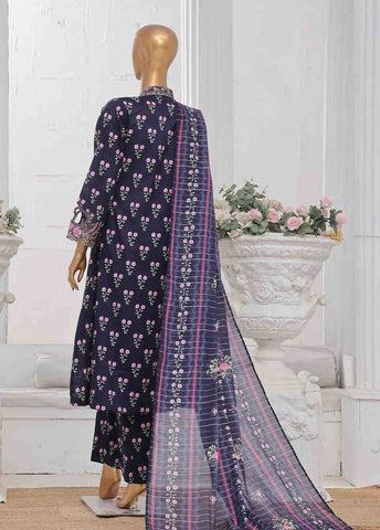 Bin Saeed Fabric - SME-FR-622-3 Piece Lawn Embroidered Frock Style Suit