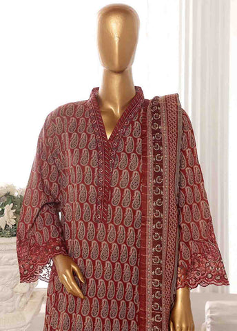 Bin Saeed Fabric - SME-FR-631-3 Piece Lawn Embroidered Frock Style Suit