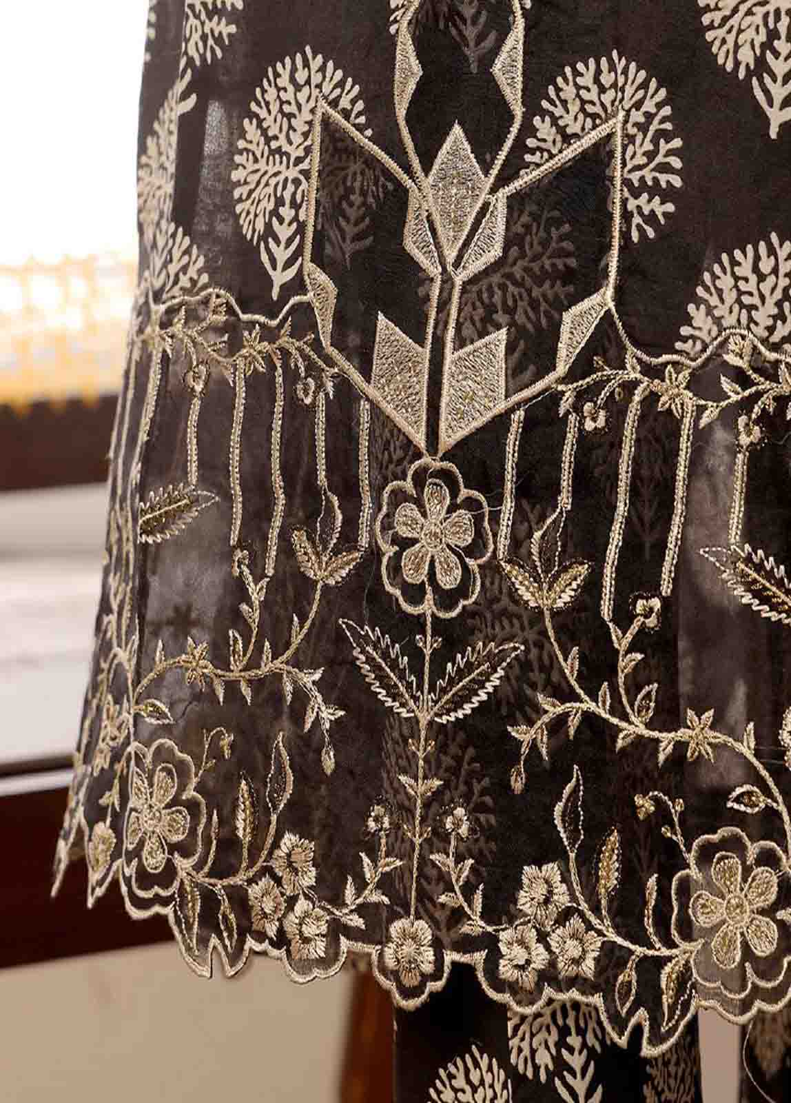 Bin Saeed Fabric - SME-FR-634-3 Piece Lawn Embroidered Frock Style Suit