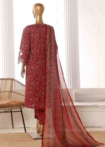 Bin Saeed Fabric - SME-FR-635-3 Piece Lawn Embroidered Frock Style Suit
