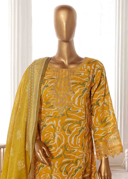 Bin Saeed Fabric - SME-FR-640-3 Piece Lawn Embroidered Frock Style Suit