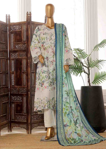 Bin Saeed Fabric - SME-FR-747-3 Piece Lawn Embroidered Frock Style Suit