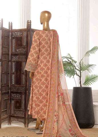 Bin Saeed Fabric - SME-FR-773-3 Piece Lawn Embroidered Frock Style Suit