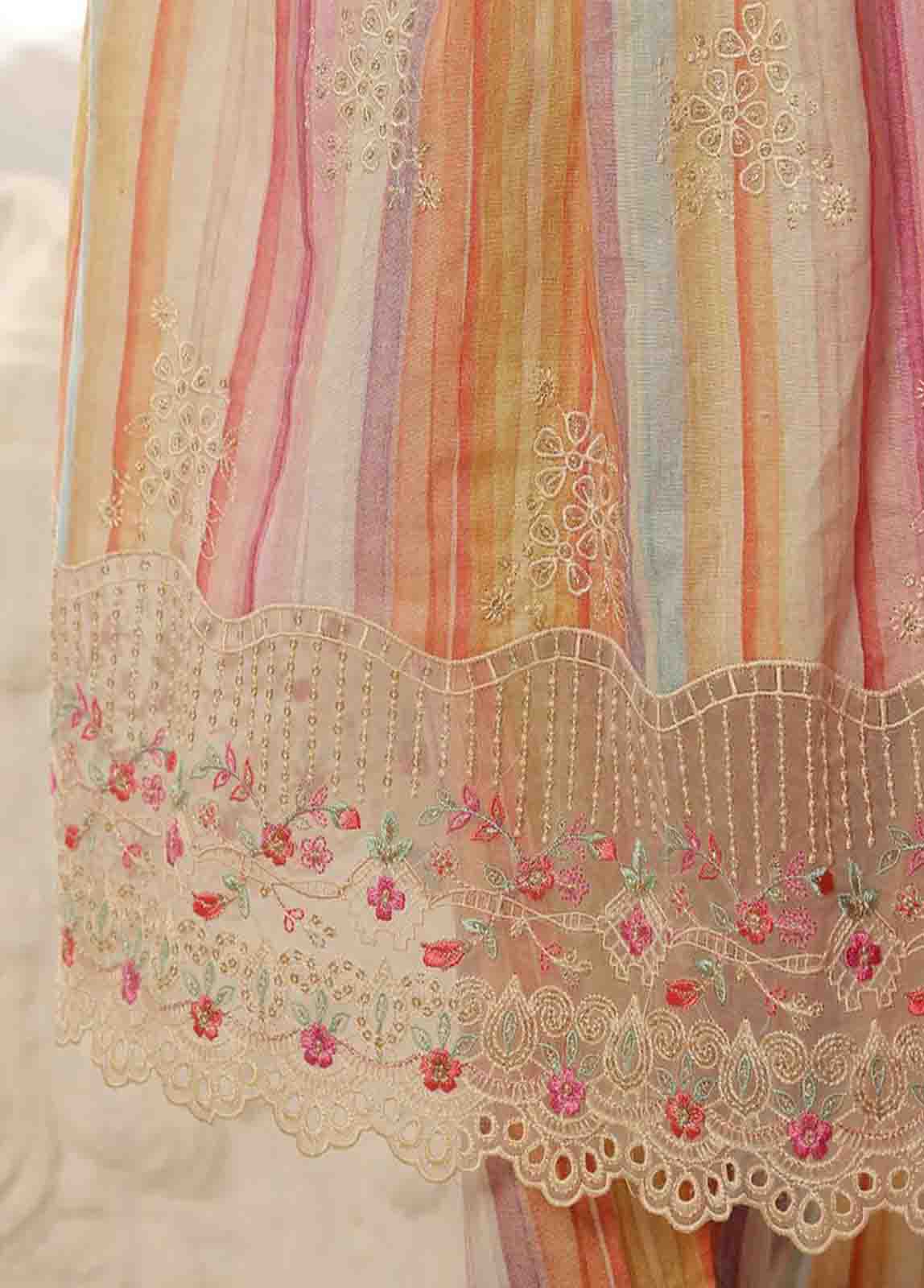 Bin Saeed Fabric - SME-FR-778-3 Piece Lawn Embroidered Frock Style Suit