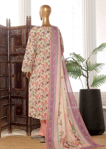 Bin Saeed Fabric - SME-FR-779-3 Piece Lawn Embroidered Frock Style Suit