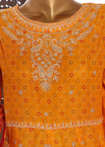 Bin Saeed Fabric - SME-FR-791-3 Piece Lawn Embroidered Frock Style Suit