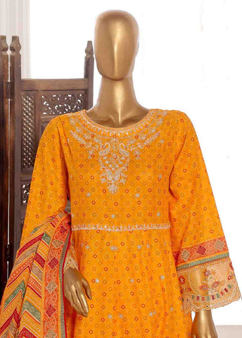 Bin Saeed Fabric - SME-FR-791-3 Piece Lawn Embroidered Frock Style Suit