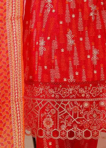 Bin Saeed Fabric - SME-FR-798-3 Piece Lawn Embroidered Frock Style Suit