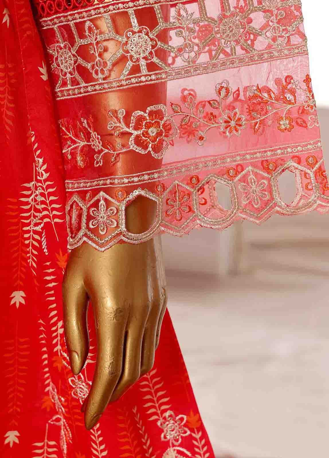 Bin Saeed Fabric - SME-FR-798-3 Piece Lawn Embroidered Frock Style Suit