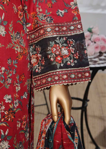 Bin Saeed Fabric - SME-KT-042 -3 Piece Embroidered Coat Styled Stitched Suit