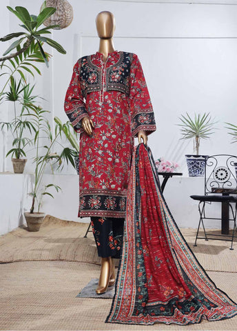 Bin Saeed Fabric - SME-KT-042 -3 Piece Embroidered Coat Styled Stitched Suit