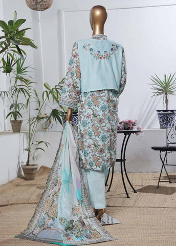 Bin Saeed Fabric - SME-KT-0767 -3 Piece Embroidered Coat Styled Stitched Suit