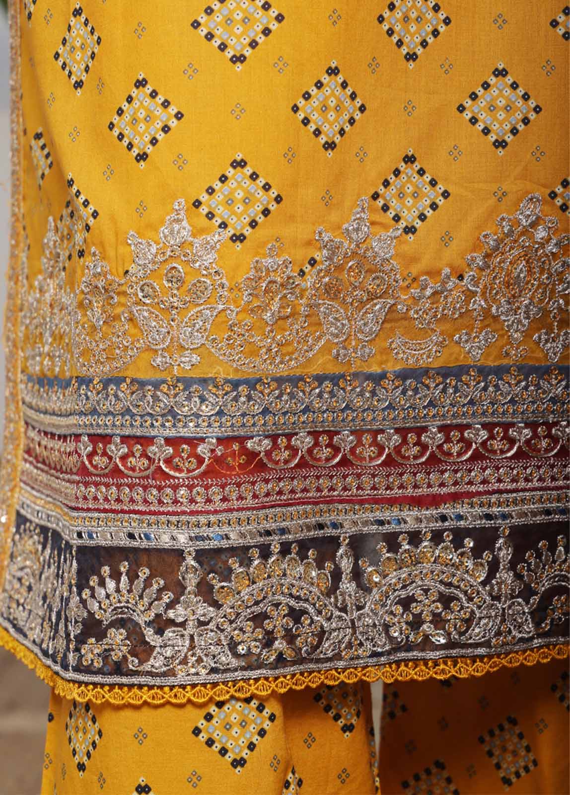 Bin Saeed Fabric - SME-KT-0793 -3 Piece Embroidered Coat Styled Stitched Suit