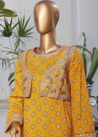 Bin Saeed Fabric - SME-KT-0793 -3 Piece Embroidered Coat Styled Stitched Suit
