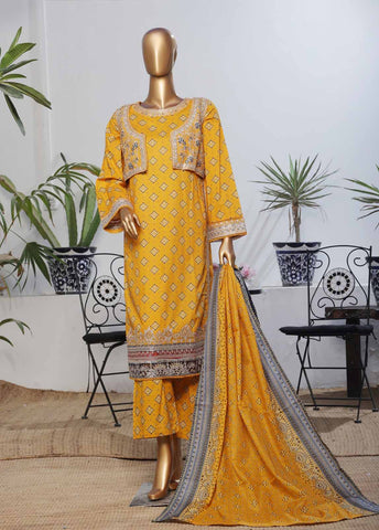 SME-KT-0793 -3 Piece Embroidered Coat Styled Stitched Suit