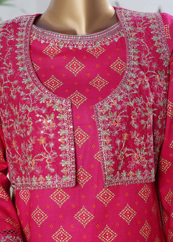 Bin Saeed Fabric - SME-KT-0794 -3 Piece Embroidered Coat Styled Stitched Suit