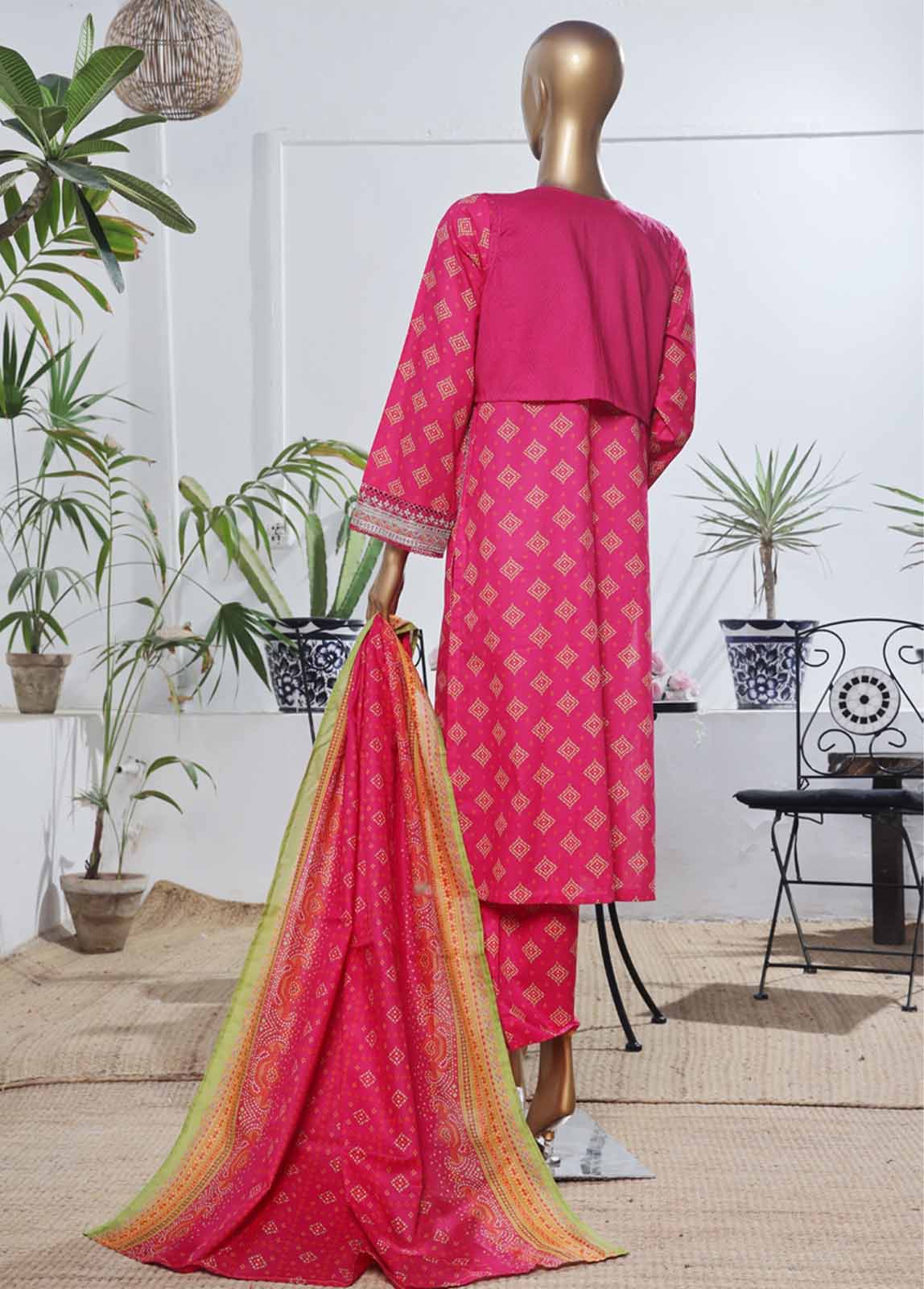 Bin Saeed Fabric - SME-KT-0794 -3 Piece Embroidered Coat Styled Stitched Suit