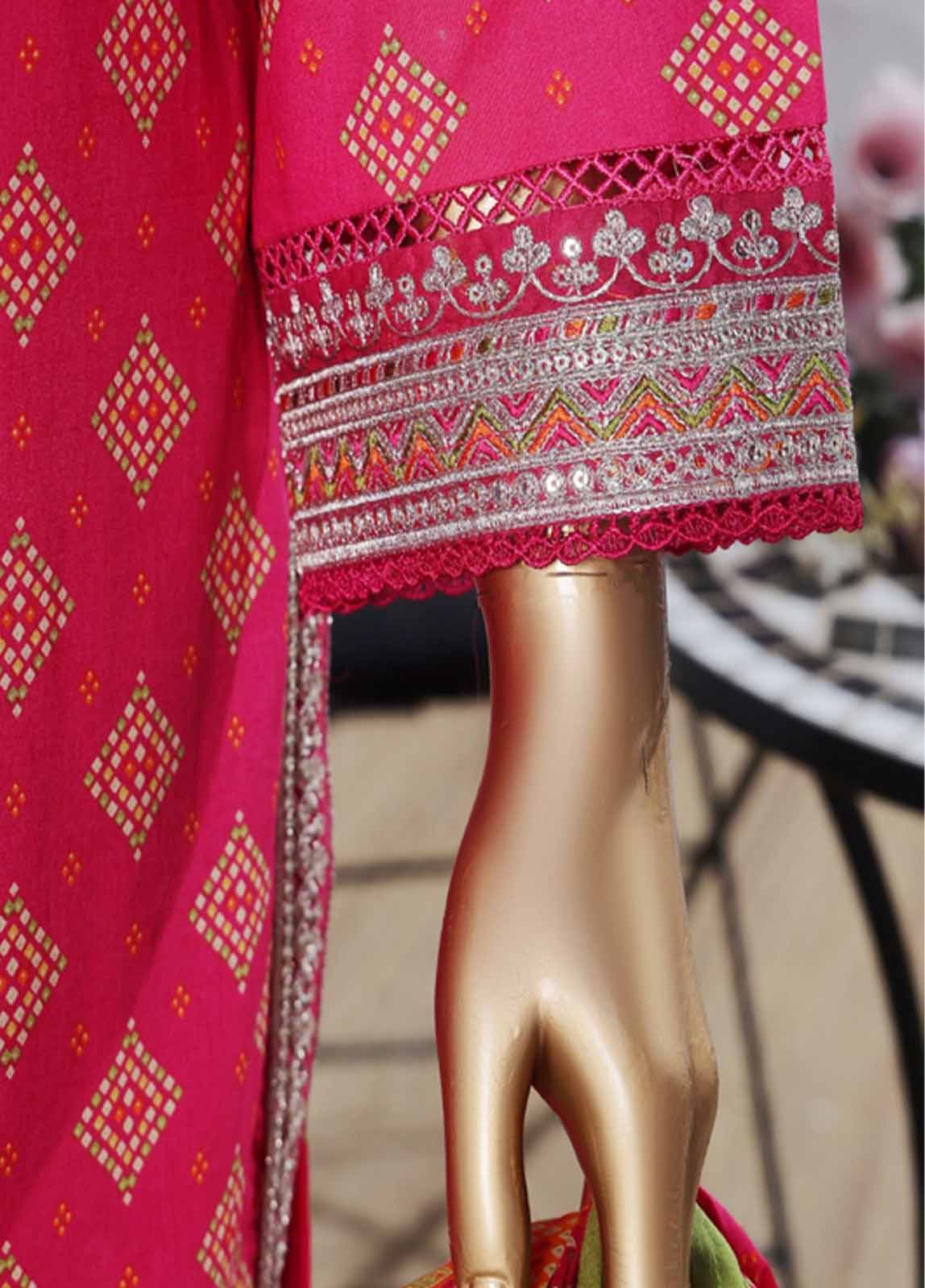 Bin Saeed Fabric - SME-KT-0794 -3 Piece Embroidered Coat Styled Stitched Suit