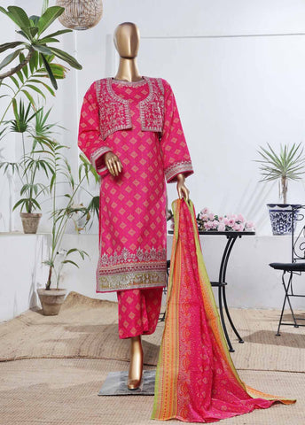 Bin Saeed Fabric - SME-KT-0794 -3 Piece Embroidered Coat Styled Stitched Suit